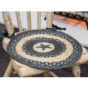 New set 6 Country Star pewter gray Chair pads and Matching coaster set